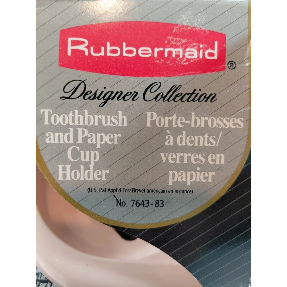 Vintage Rubbermaid Designer Collection Wall Mount Toothbrush & Paper Cup Holder